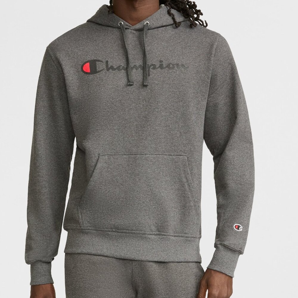 NWT Champion Men's Powerblend Hoodie sweat, Size large, granite heather color